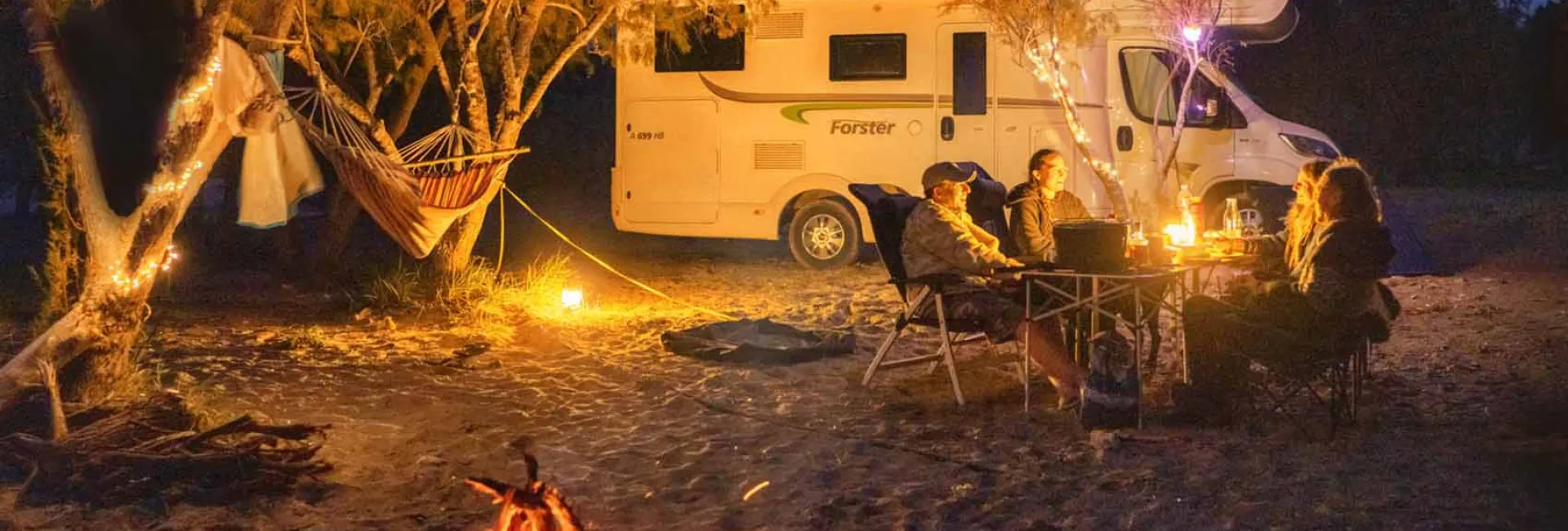 Reisemobil Training, Lagerfeuer